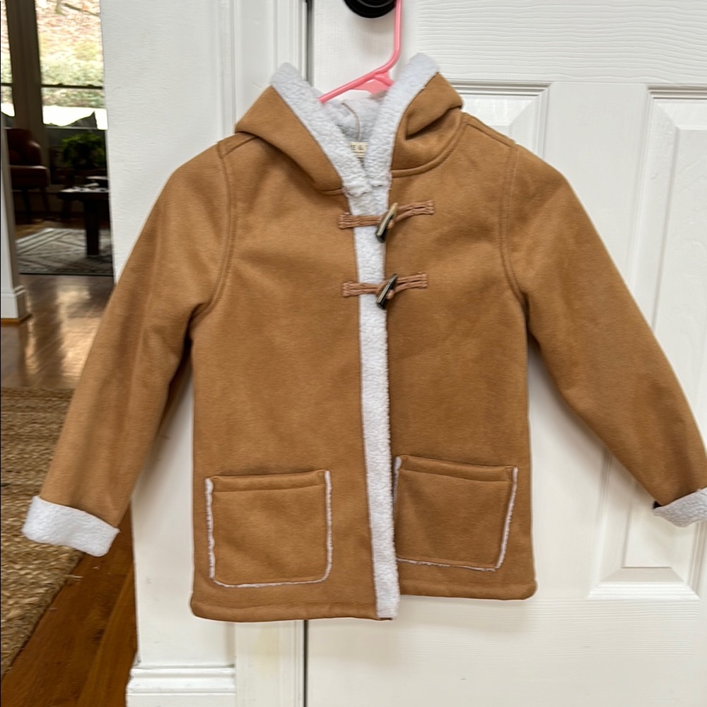 Kids Tan Hooded Coat